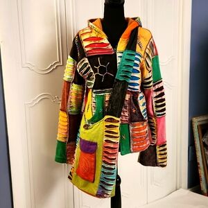 Bohemian Hippie Chic Fleece Lined Hoodie with Matching Sling Bag